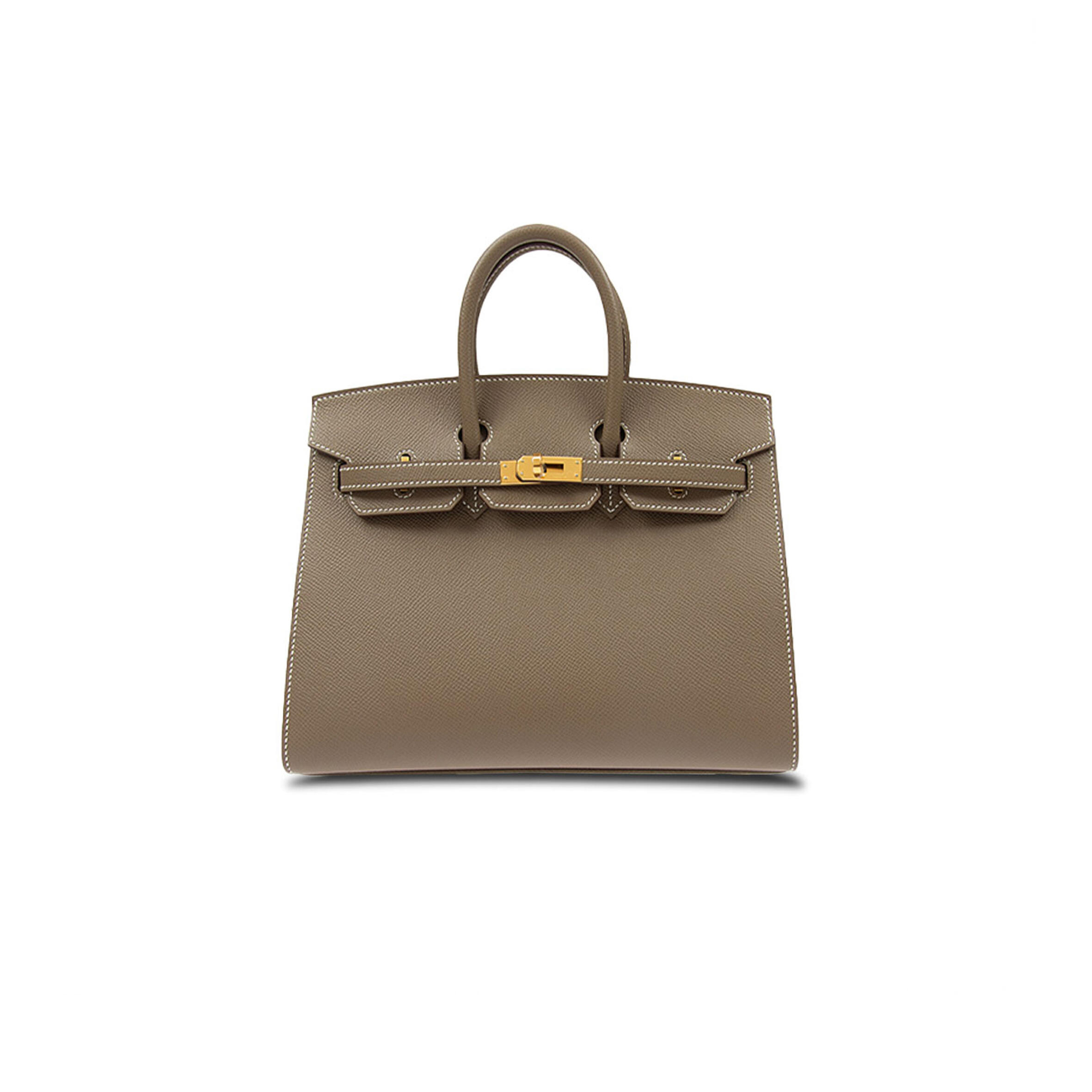 H**me5 BIRKIN 30 EPSOM LEATHER ELEPHANT GREY GOLD BUCKLE HANDBAG H028369CC18 (30*23*15cm) Master Quality